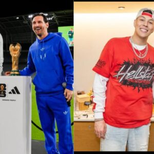 Patrick Mahomes, Lionel Messi and Jackson Mahomes. Image Credits: https://www.instagram.com/jacksonmahomes/ and https://www.instagram.com/patrickmahomes/