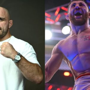 Alexander Volkanovski (L), Merab Dvalishvili (R)