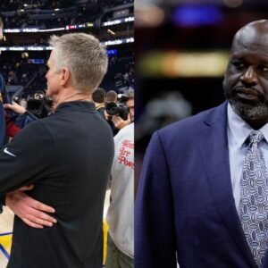 Nikola Jokic and Steve Kerr(L), Shaquille O'Neal(R)