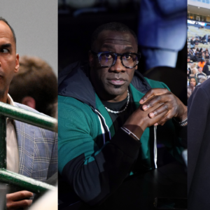 Nico Harrison [L], Shannon Sharpe [C] and Chad Johnson [R]