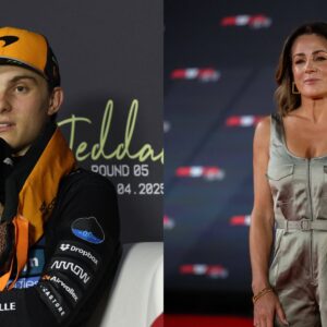 Oscar Piastri (L) and Natalie Pinkham (R)