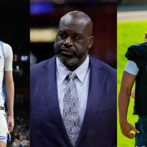 Cooper Flagg(L), Shaquille O'Neal(Center), and Arch Manning(R)