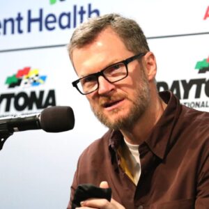 Dale Earnhardt Jr. at the Daytona International Speedway in 2022.