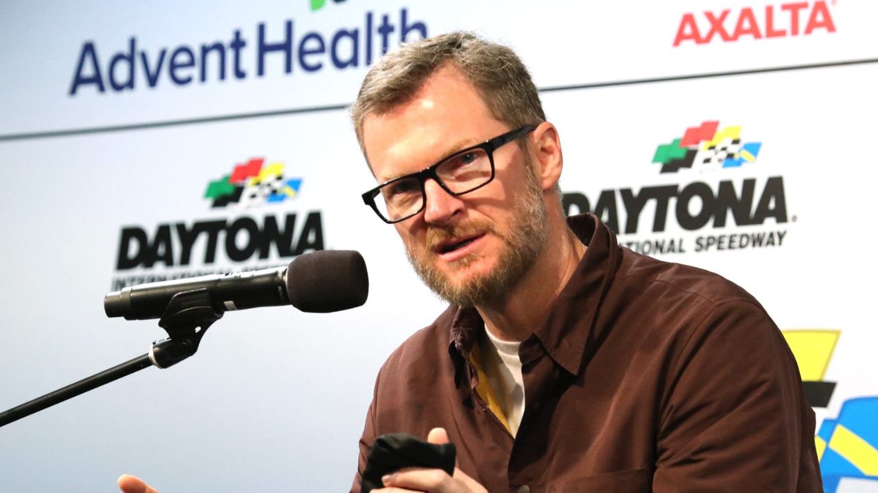 Dale Earnhardt Jr. at the Daytona International Speedway in 2022.