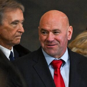 DC Delphine Arnault, Helene Arnault behind UFC Founder Dana White arrives ahead of the 60th inaugural ceremony where Donald Trump will be sworn in as the 47th president on January 20, 2025, in the US Capitol Rotunda in Washington, DC.