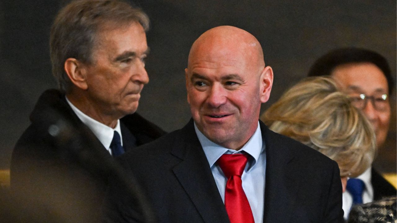 DC Delphine Arnault, Helene Arnault behind UFC Founder Dana White arrives ahead of the 60th inaugural ceremony where Donald Trump will be sworn in as the 47th president on January 20, 2025, in the US Capitol Rotunda in Washington, DC.