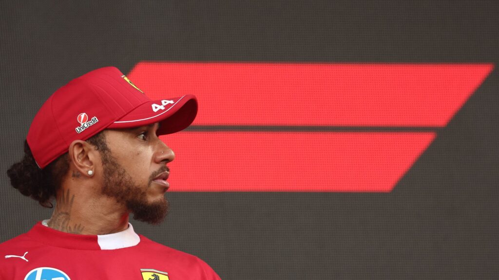 F1 Saudi Arabian Grand Prix 2025 Lewis Hamilton of Ferrari at drivers parade ahead of the Formula 1 Saudi Arabian Grand Prix at Jeddah Corniche Circuit in Jeddah, Saudi Arabia on April 20, 2025