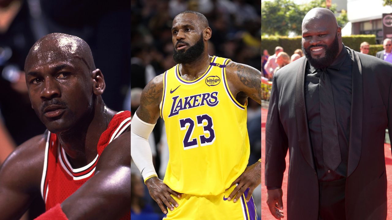 Michael Jordan(L), LeBron James(Center), and Mark Henry(R)