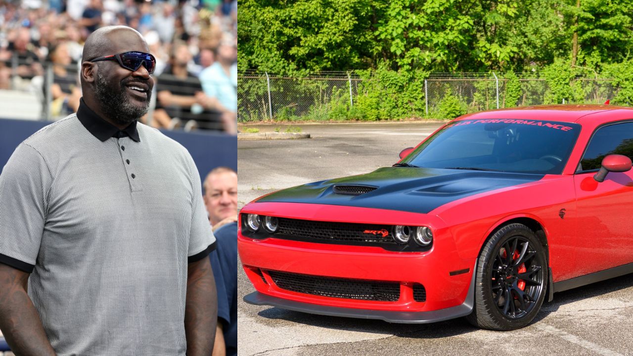 Shaquille O'Neal (L), Dodge Hellcat (R)