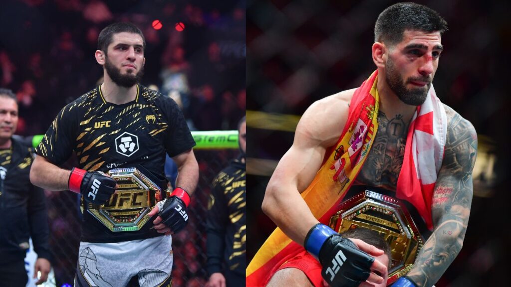 Islam Makhachev (L), Ilia Topuria (R)