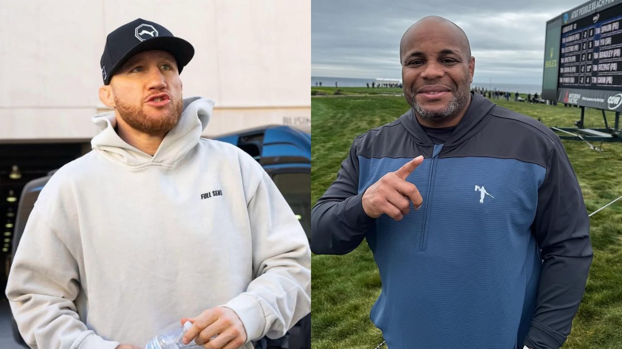Justin Gaethje (L), Daniel Cormier (R)