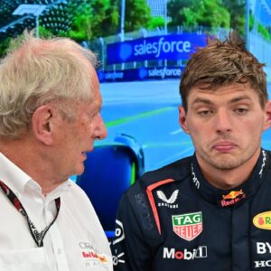 Dr Helmut Marko AUT, Oracle Red Bull Racing , 1 Max Verstappen NLD, Oracle Red Bull Racing , F1 Grand Prix of Singapore at Marina Bay Street Circuit on September 16, 2023 in Singapore