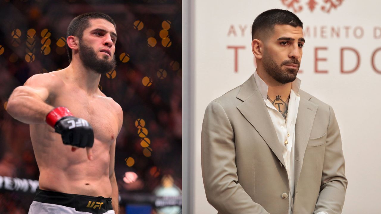 Islam Makhachev (L), Ilia Topuria (R)