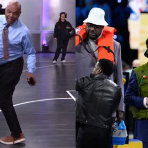 (L) Charles Barkley (R) Shaquille O'Neal, Ernie Johnson