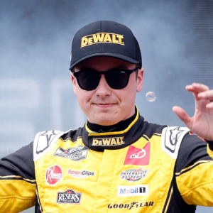 NASCAR Cup Series driver Christopher Bell (20) walks out onto the stage for driver introductions before the EchoPark Automotive Grand Prix at Circuit of the Americas.