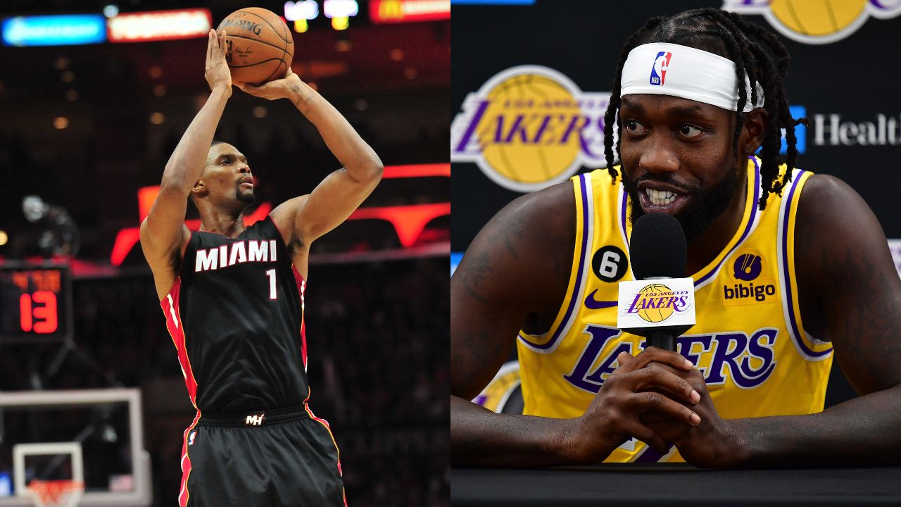 Chris Bosh (L), Patrick Beverley (R)