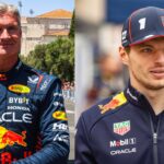 David Coulthard (L) and Max Verstappen (R)