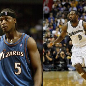 Kwame Brown (L), Gilbert Arenas (R)