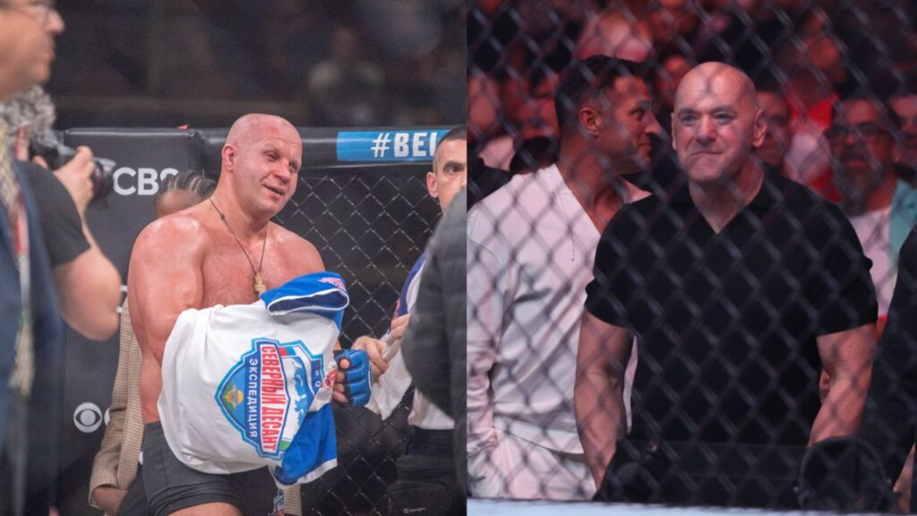 Fedor Emelianenko (L), Dana White (R)