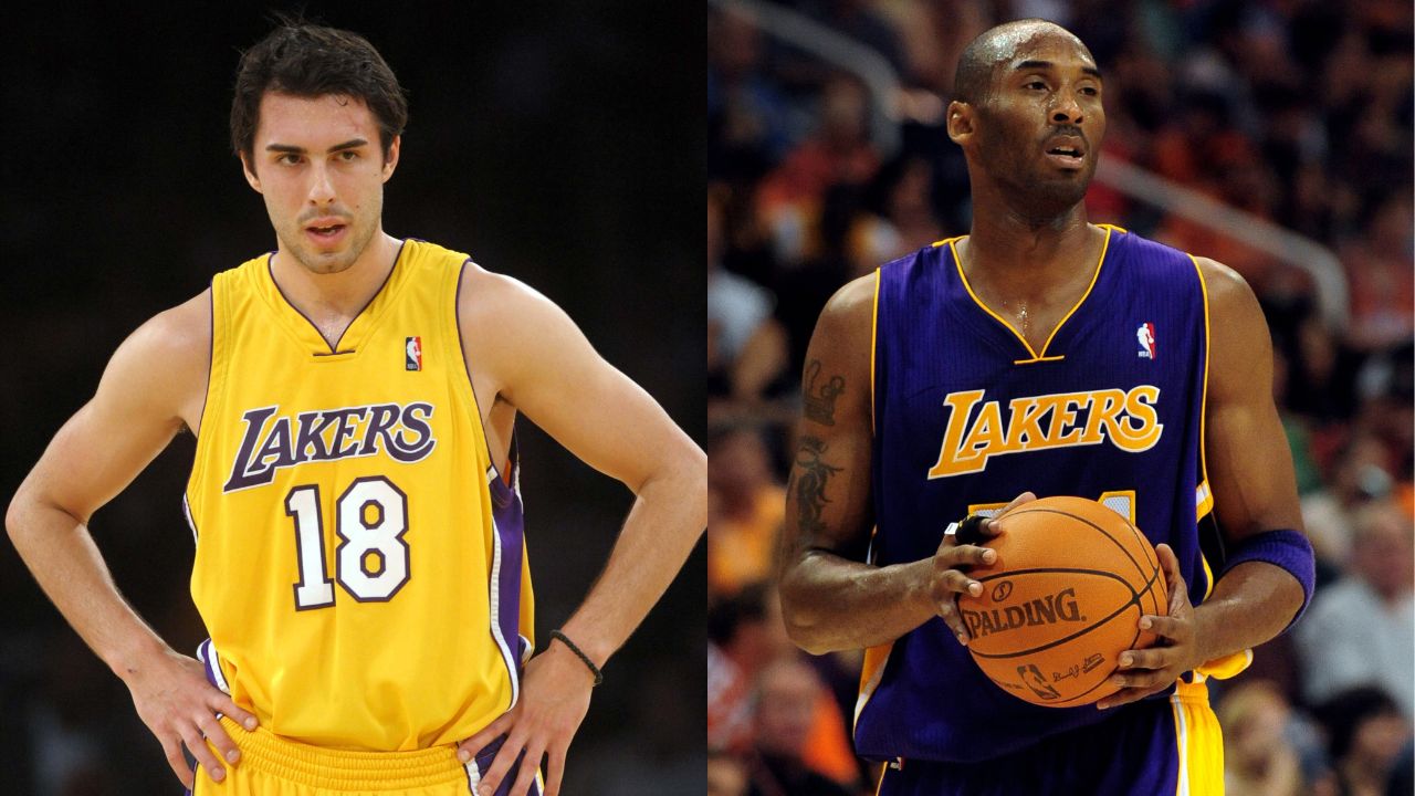 Sasha Vujacic (L) and Kobe Bryant (R)