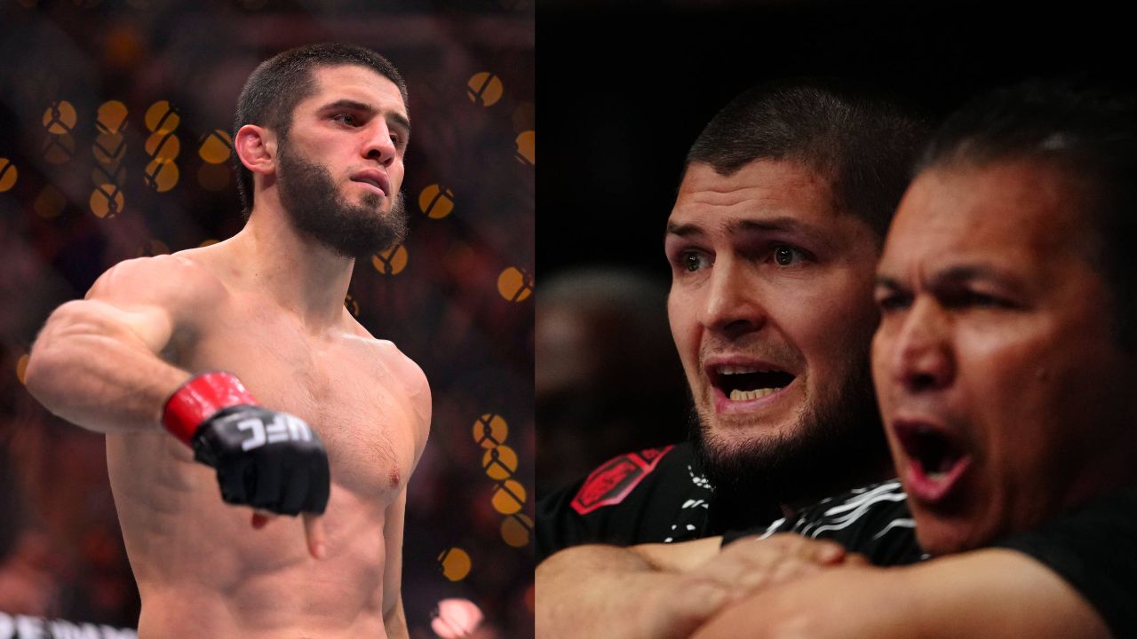 Islam Makhachev (L), Javier Mendez (R)