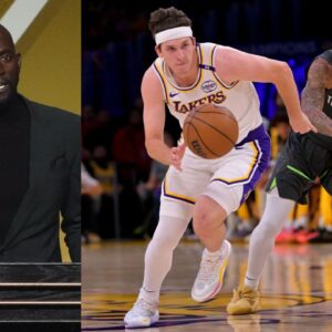 Kevin Garnett (L); Austin Reaves (C) and Nickeil Alexander-Walker (R)