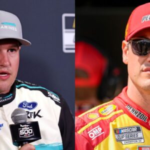 Ryan Preece (L) and Joey Logano (R)