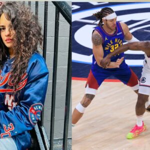 Nina Marie Daniele (L), James Harden (R)