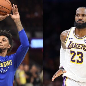 Nick Young (L), LeBron James (R)