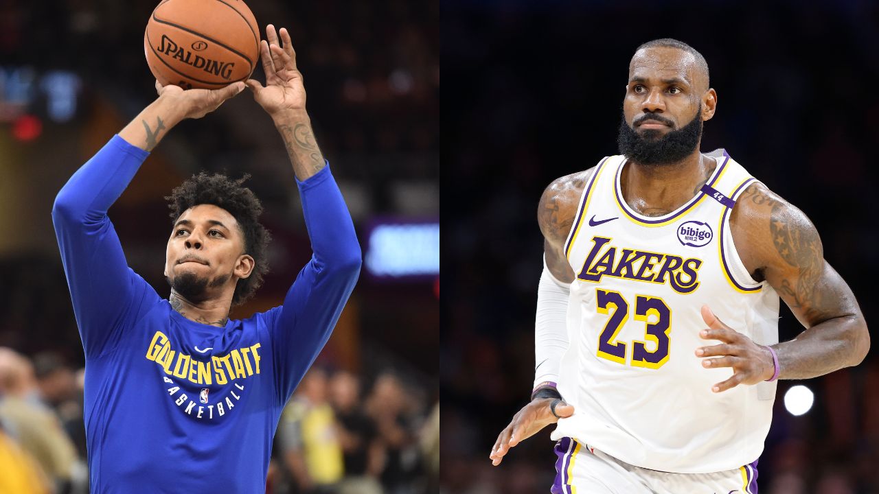 Nick Young (L), LeBron James (R)