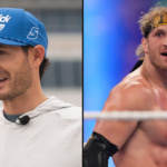 Kyle Larson (L) and Logan Paul (R). Image Credits: Imagn.