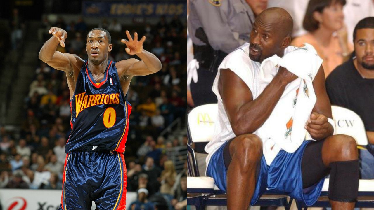 Gilbert Arenas (L), Michael Jordan (R)