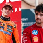 Oscar Piastri (L) and Charles Leclerc (R)
