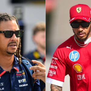 Calum Nicholas(L), Lewis Hamilton(R)