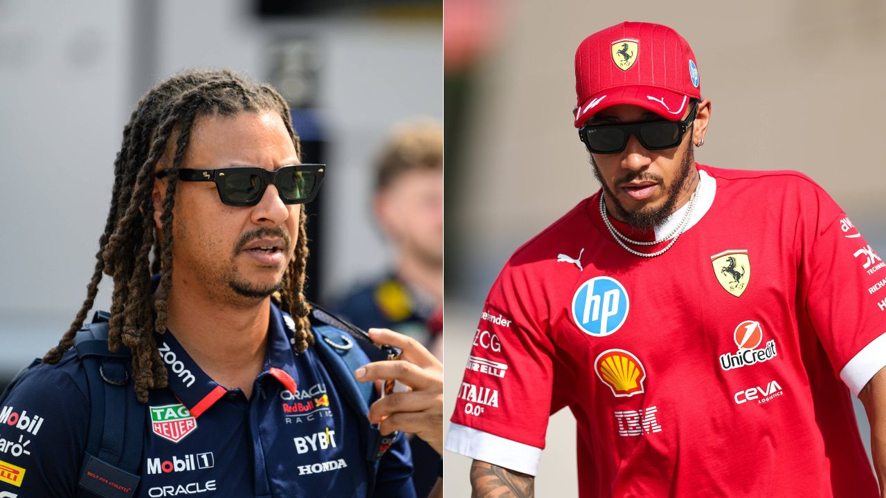 Calum Nicholas(L), Lewis Hamilton(R)