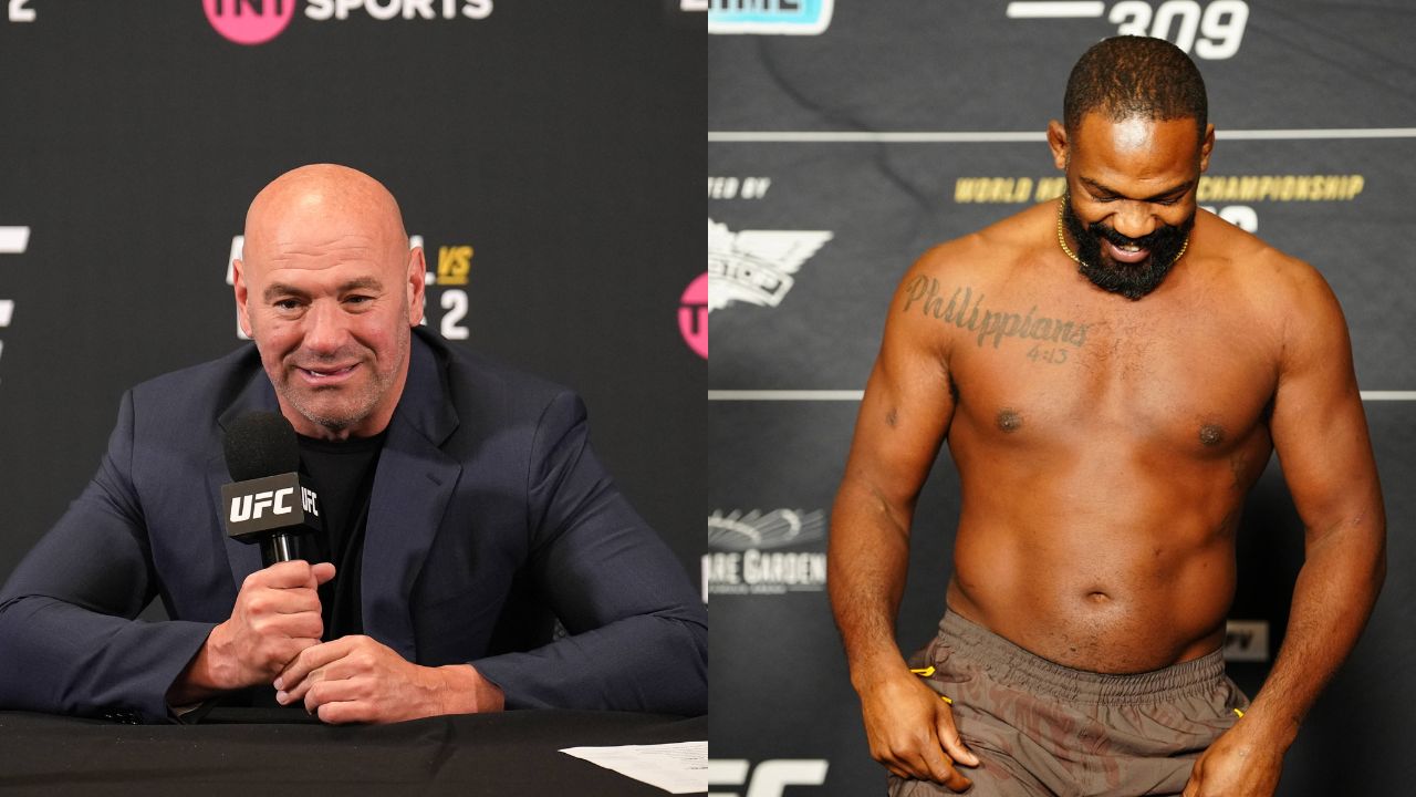 Dana White (L), Jon Jones (R)