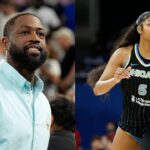 Dwyane Wade (L) and Angel Reese (R)