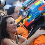 Nicole Piastri and Oscar Piastri of McLaren after the Formula 1 Grand Prix of Azerbaijan at Baku City Circuit in Baku, Azerbaijan on September 15, 2024