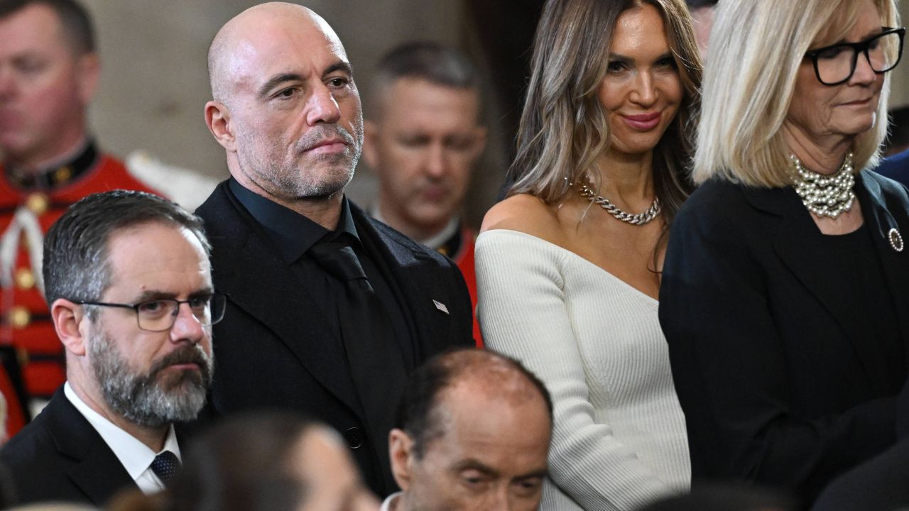 Inauguration of the 47th President US media personality Joe Rogan stands for a benediction after President Donald Trump was sworn in as the 47th US President