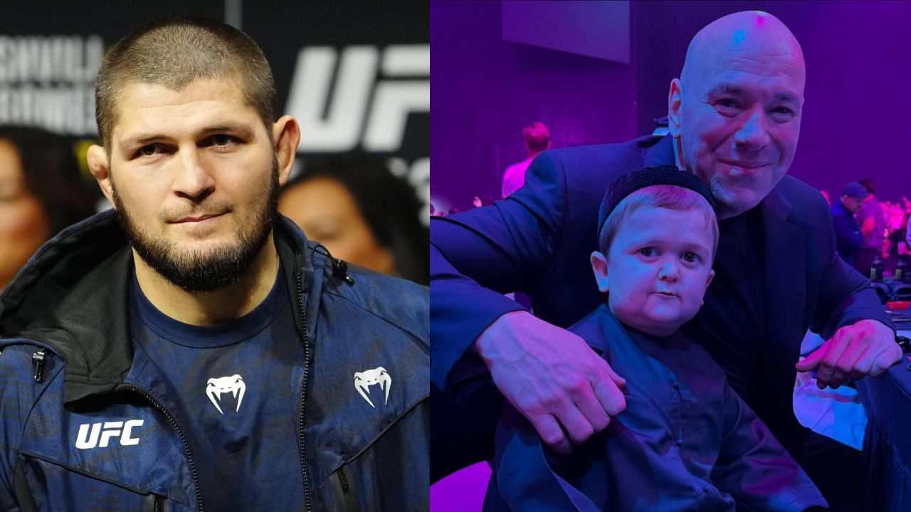 Khabib Nurmagomedov (L), Hasbulla (R)
