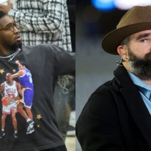 (L) Donovan Mitchell (R) Jason Kelce