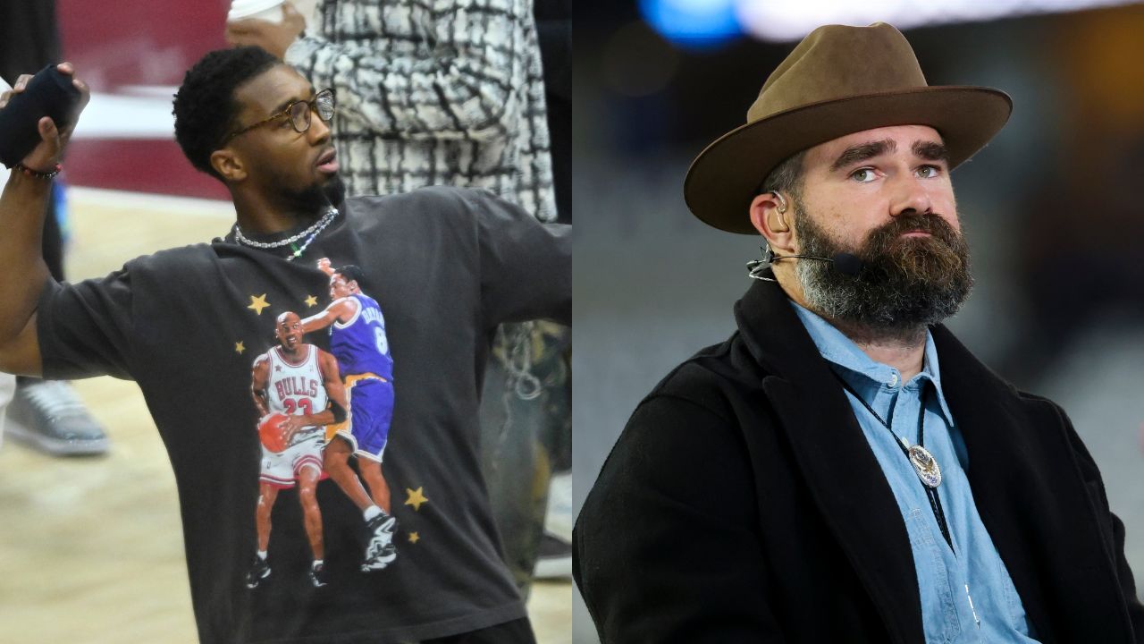 (L) Donovan Mitchell (R) Jason Kelce