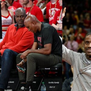 Hakeem Olajuwon (L), Vernon Maxwell (R)