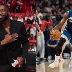 Dwyane Wade (L), Anthony Edwards (R)