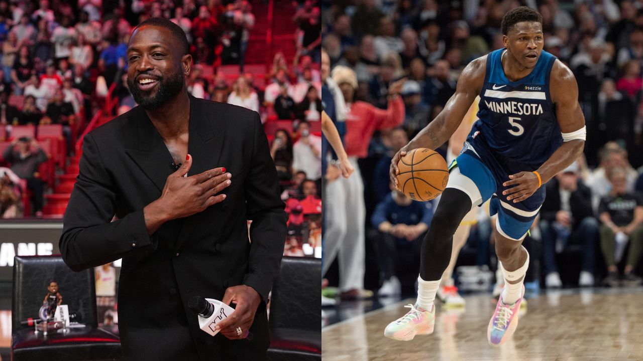 Dwyane Wade (L), Anthony Edwards (R)