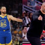 Steph Curry (L), Ime Udoka (R)