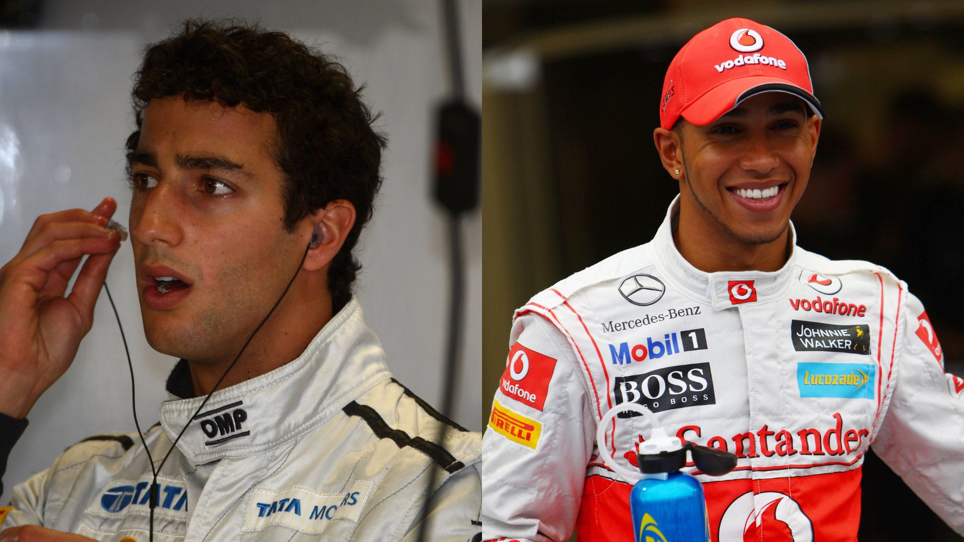 Daniel Ricciardo (L) and Lewis Hamilton (R)