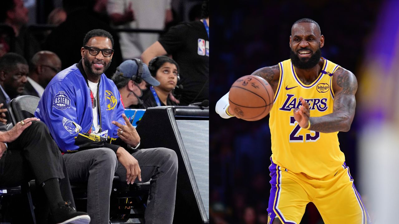 Tracy McGrady (L), LeBron James (R)