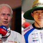 Helmut Marko (L) and Yuki Tsunoda (R)