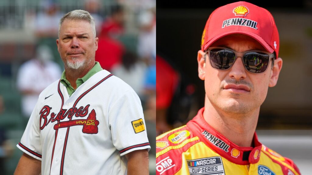 Chipper Jones (L) and Joey Logano (R)